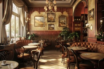 Obraz premium Classical Theme Cafe Interior