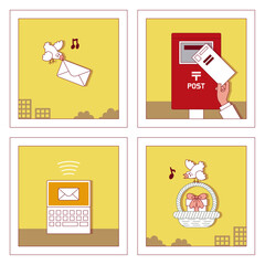 手紙のかわいいイラストセット