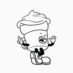 a cartoon mascot of ice cream
