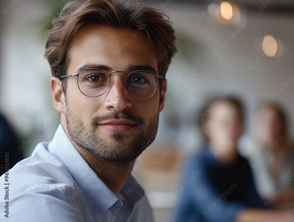 Poster Smiling Man in Eye Glasses