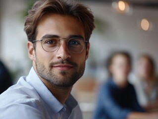 Fototapeta premium Smiling Man in Eye Glasses