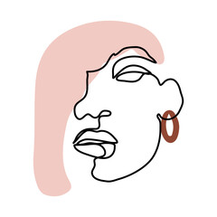 Female Face Line Art