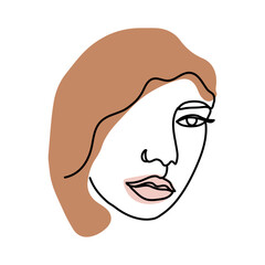 Female Face Line Art