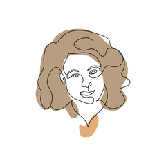 Female Face Line Art