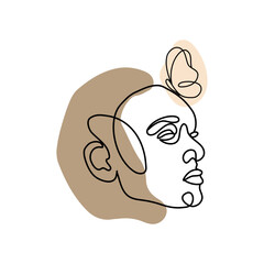 Female Face Line Art