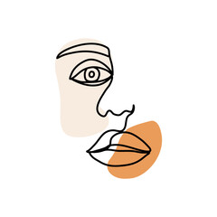 Female Face Line Art