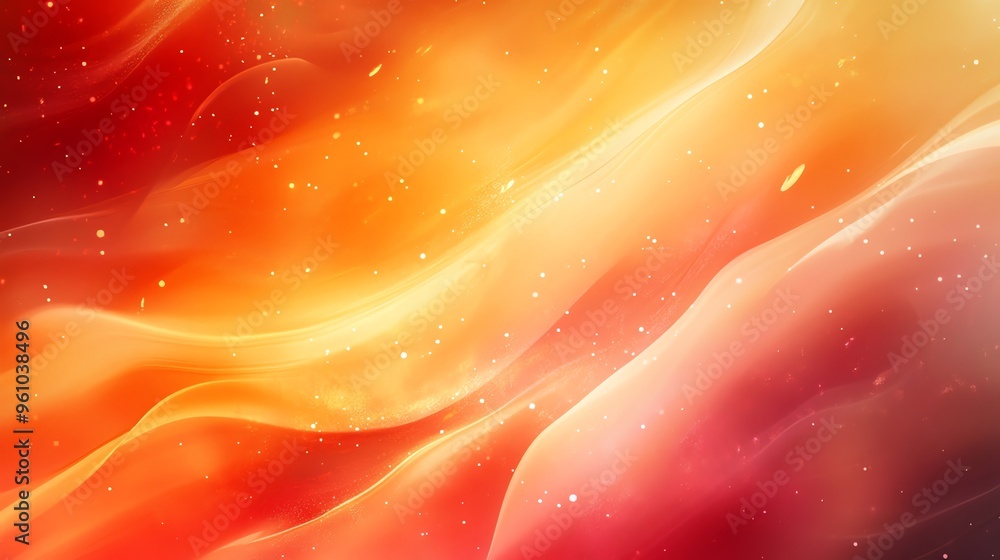 Poster abstract colorful background with warm colors and flowing lines.