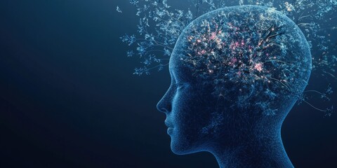Obraz premium Digital Brain, Neural Network, Artificial Intelligence Concept