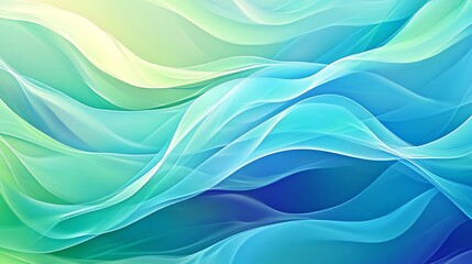 Fototapeta premium Abstract wavy background with blue and green colors.