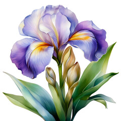 beautiful purple Irises Watercolor painting