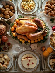 Festive Holiday Feast Tabletop
