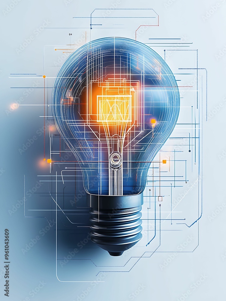 Aufkleber fusion of innovation and tradition in virtual technology doodle abstract with clear light and sharp 