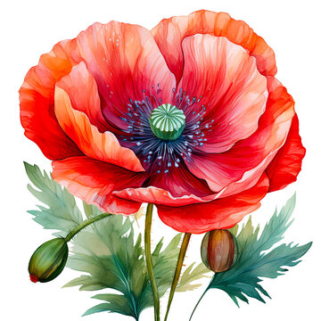recommend clip art: Poppy Flowers Watercolor Painting clipart
