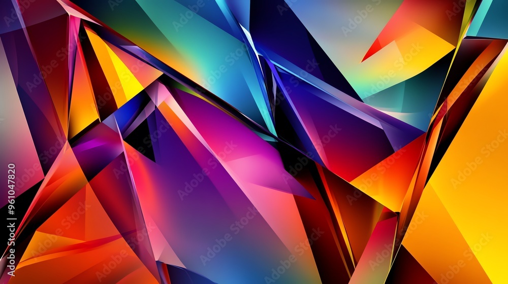 Poster abstract colorful background with geometric shapes.