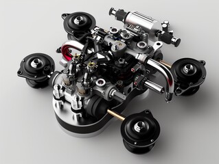 Naklejka premium A 3D render of a UTV airfuel mixture sensor