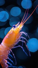shrimp isolated on abstract background