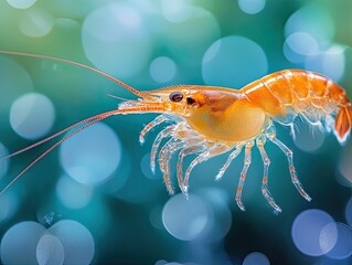 shrimp isolated on abstract background