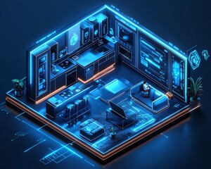 Obraz premium Innovative hightech smart home interior