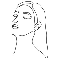 girl Face Line Art