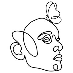 Female Face Line art hand drawn