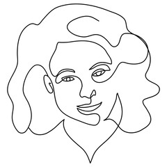 Female Face Line Art