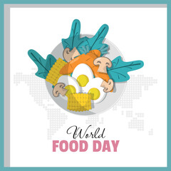 World Food Day Poster with healthy food in a bowl
