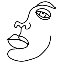 Female Face Line Art
