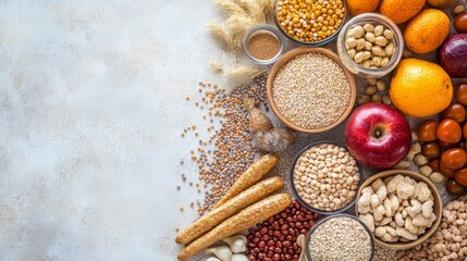 Carbohydrates banner with copyspace, sugar molecules. Along with proteins and fats, carbohydrates are one of three main nutrients found in foods and drinks.