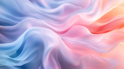 Obraz premium Soft flowing waves of pastel-colored abstract shapes, gently blending into each other with smooth transitions, evoking a sense of calm and tranquility, subtle light reflections enhancing the 