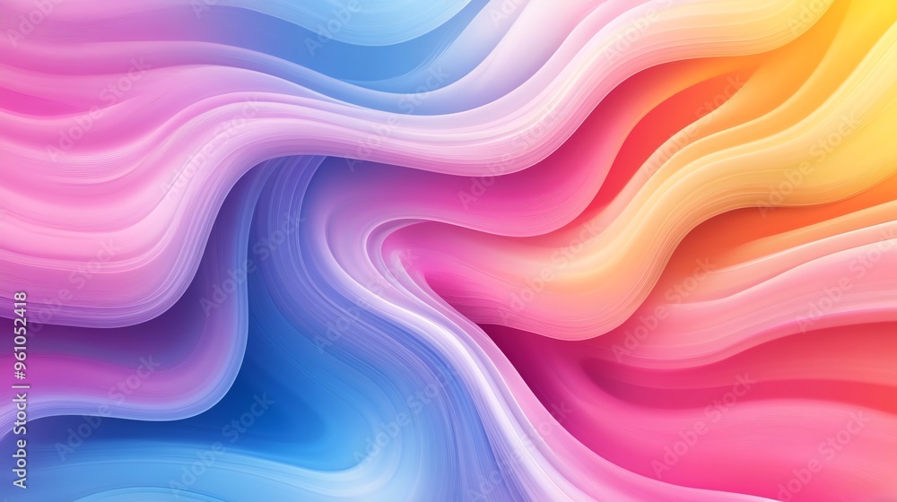 Poster colorful abstract background with wavy lines and a gradient.