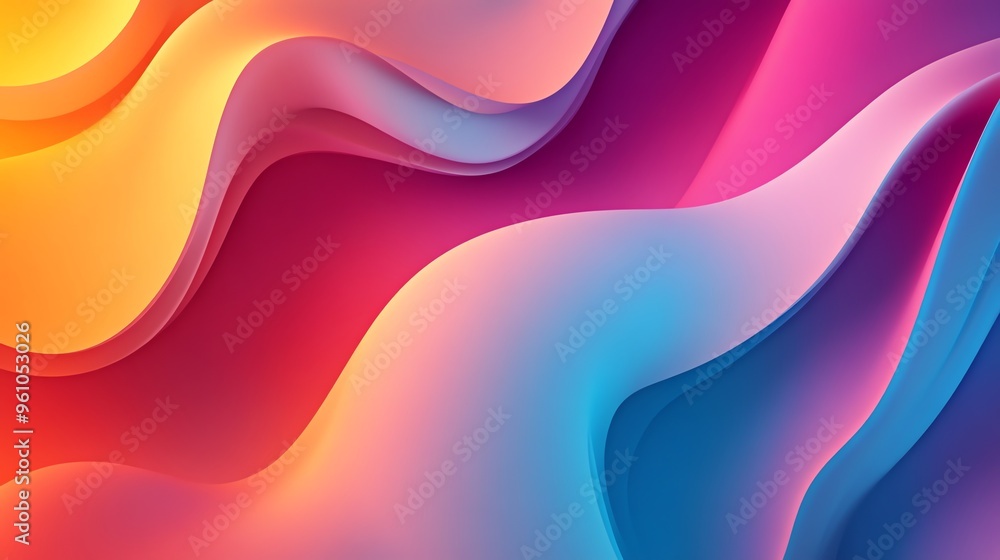 Aufkleber abstract colorful background with flowing waves.