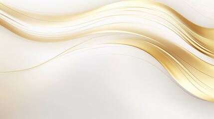 Obraz premium Free plain white background with gold wave