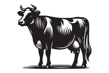 Cow silhouette vector illustration