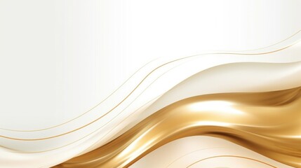 Obraz premium Free plain white background with gold wave