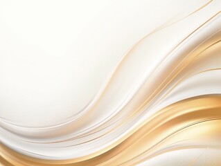 Obraz premium Free plain white background with gold wave