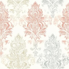 seamless pattern of delicate Parisian lace designs in soft hues