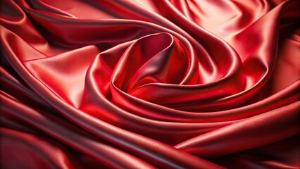 Obraz premium Abstract background of curved shiny silk sheet in rich red color