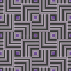 Geometric Retro Squares Pattern with Purple Accents