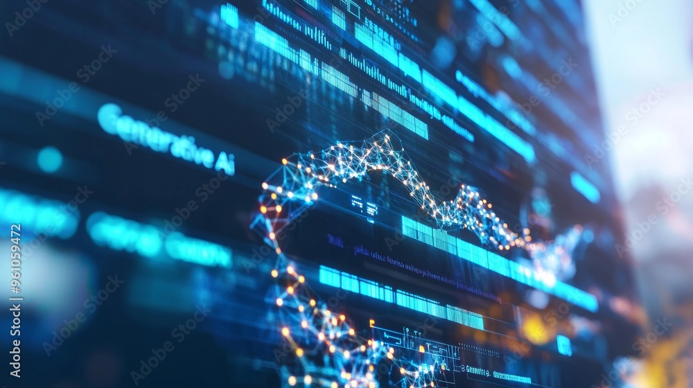 Poster abstract digital network interface