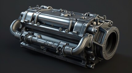 Naklejka premium A 3D render of an ATV mass flow sensor