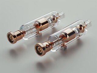 Fototapeta premium A detailed 3D render of a sidebyside ambient air temperature sensor