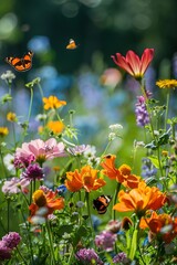 Obraz premium Beautiful meadow full of spring flowers