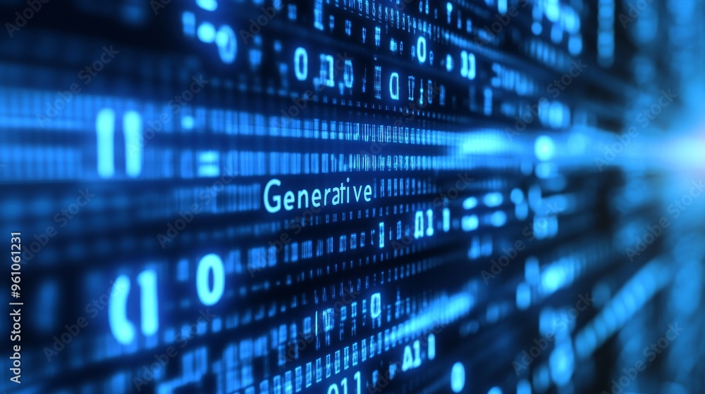 Poster generative ai code in blue
