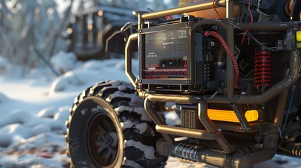 Fototapeta premium A detailed 3D render of an ATV air flow monitoring system