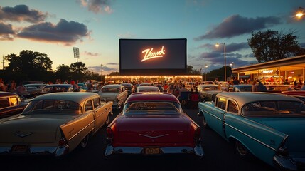 Vintage Drive-In Movie Theater