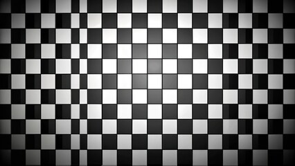 abstract black white checkered background with high angle view