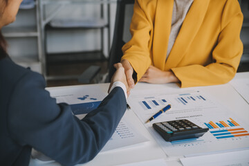 Business handshake for teamwork of business merger and acquisition,successful negotiate,hand...