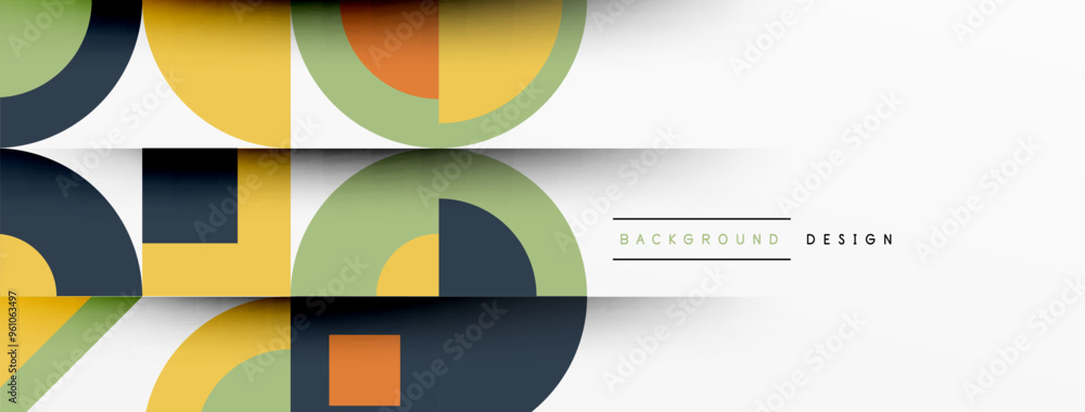 Aufkleber geometric design abstract background - circles squares