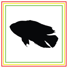 Oscar ornamental fish vector silhouette design