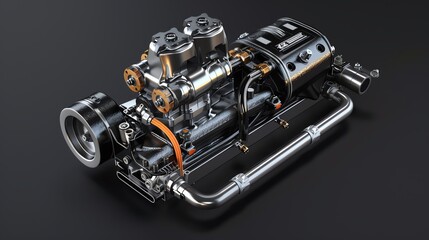 A detailed 3D render of an ATV fuel vapor flow sensor